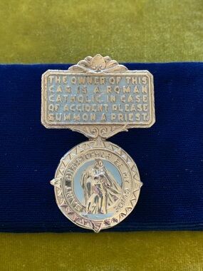 Vintage Saint Christopher Catholic Car Badge - Gold Tone